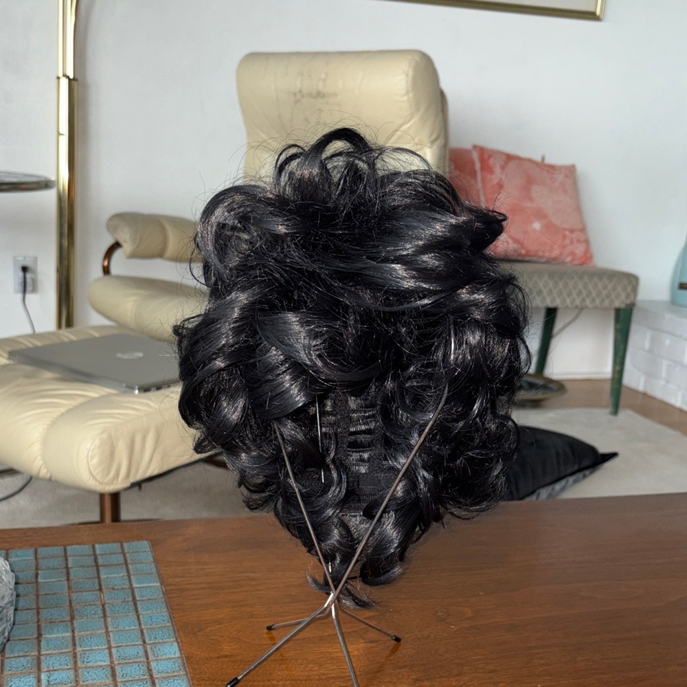 NWOT Elegant Black Curly Hairpiece